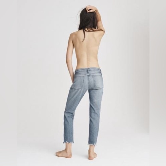 Rag & Bone Distressed Dre Low Rise Ankle Slim Boyfriend Jeans 24 EUC - Picture 4 of 16